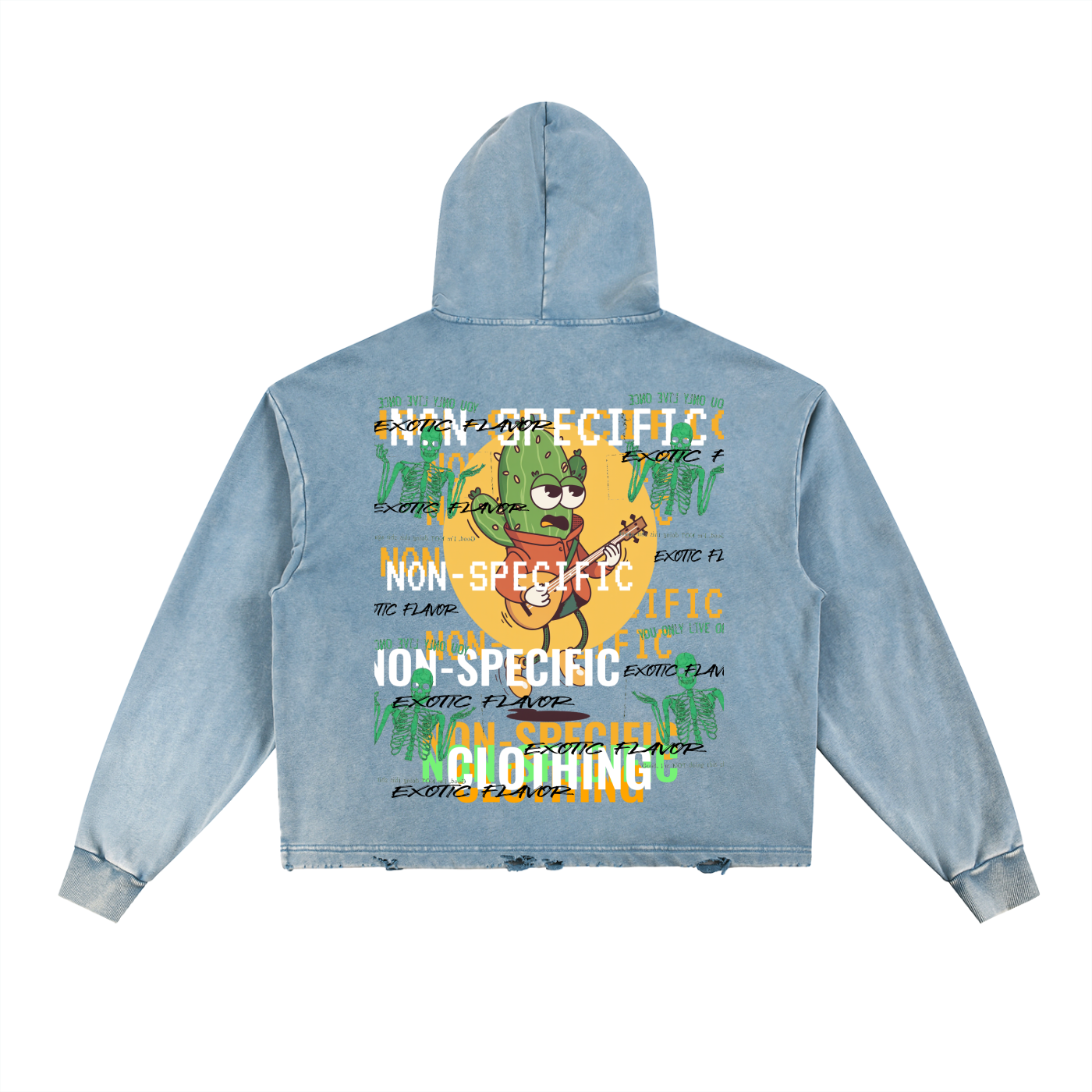 Vintage Washed Frayed-Hem Hoodie