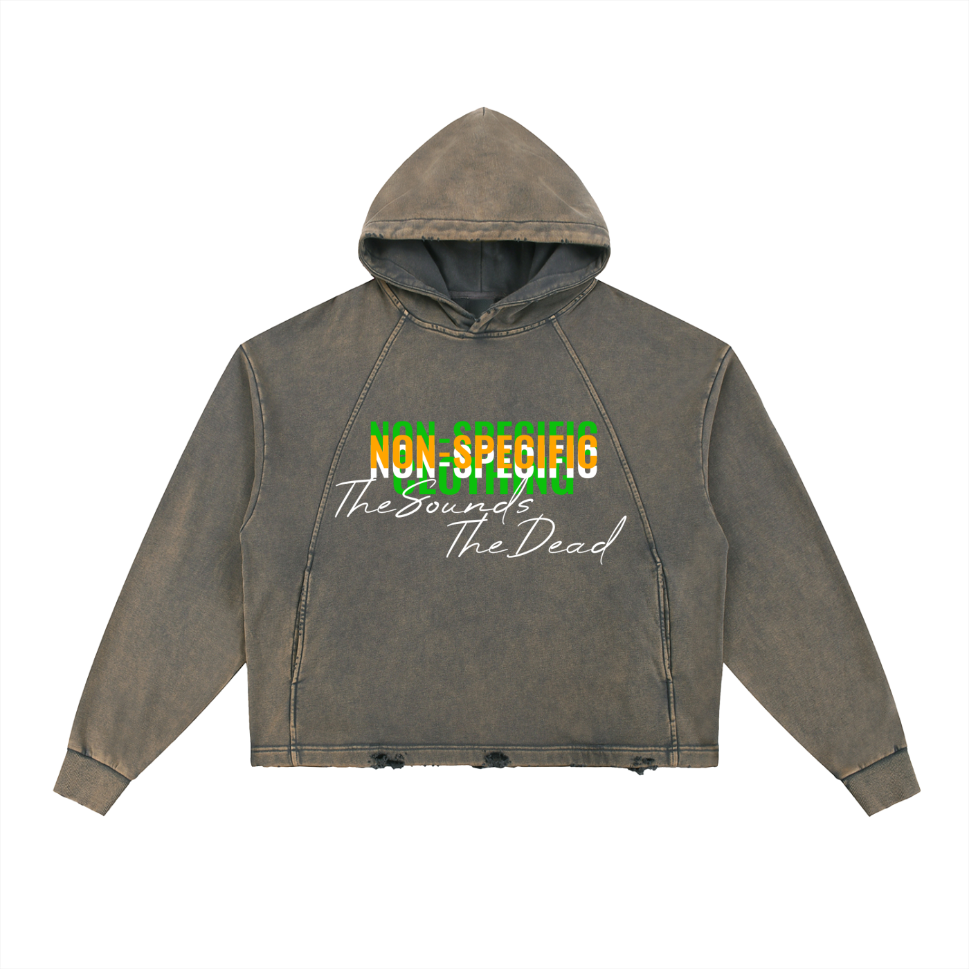 Vintage Washed Frayed-Hem Hoodie