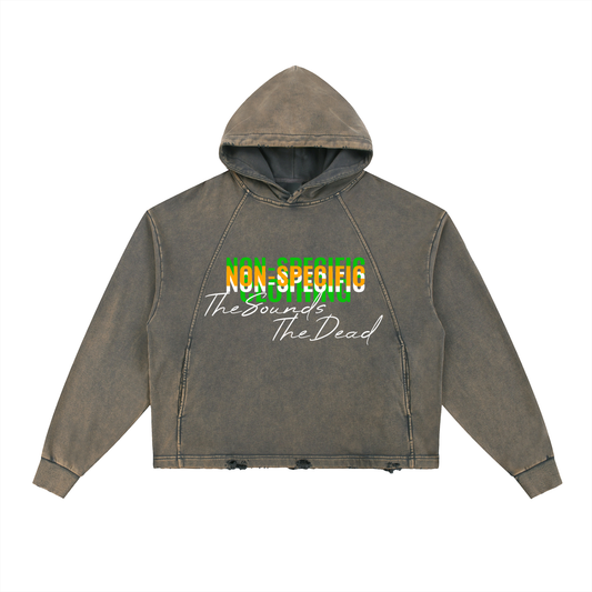Vintage Washed Frayed-Hem Hoodie