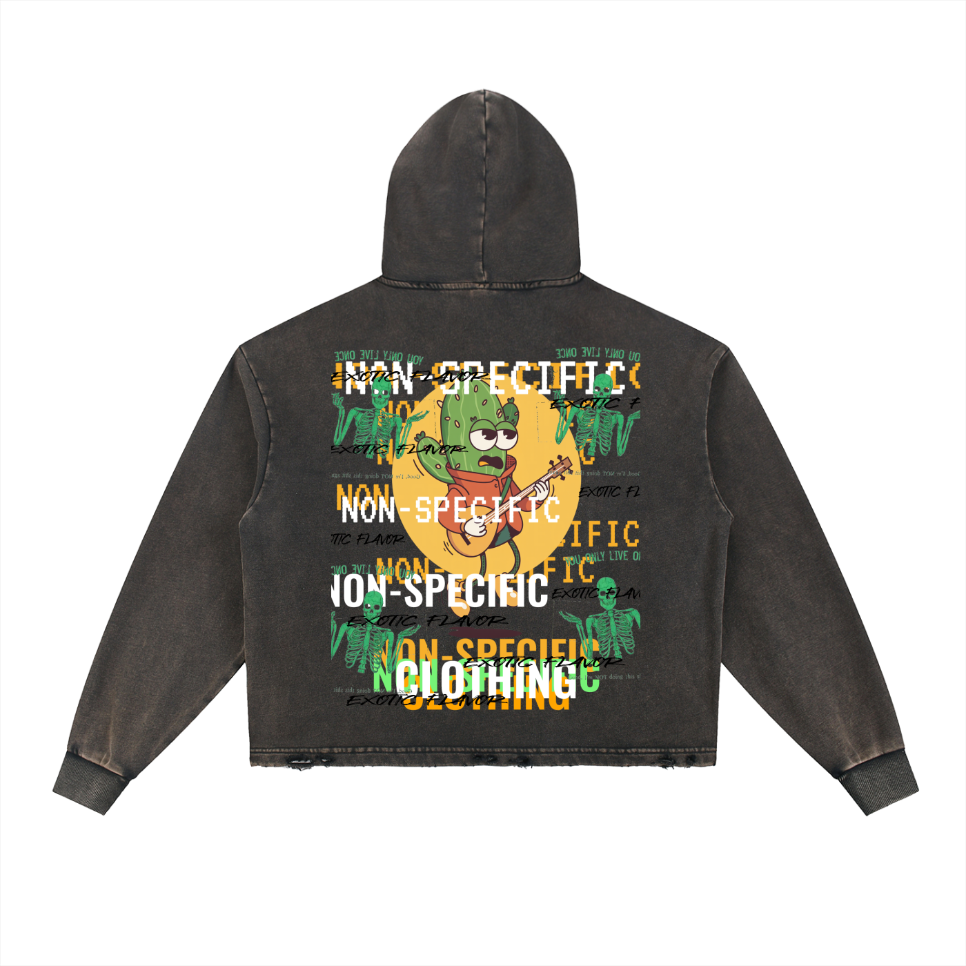 Vintage Washed Frayed-Hem Hoodie