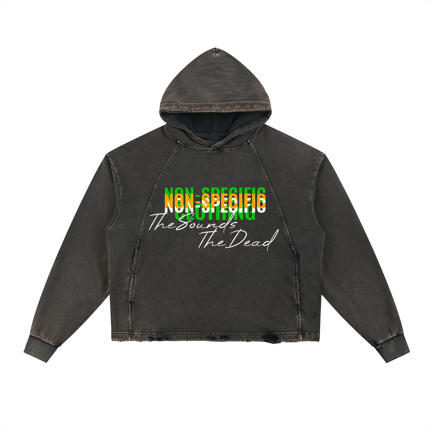 Vintage Washed Frayed-Hem Hoodie