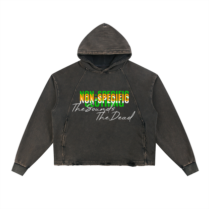 Vintage Washed Frayed-Hem Hoodie